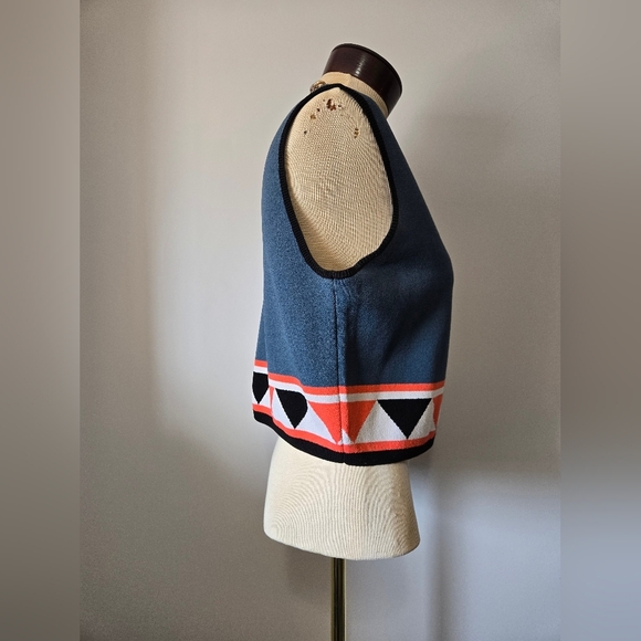 Rachel Roy Blue and Orange Geometric Vest. Size XL - Picture 3 of 8